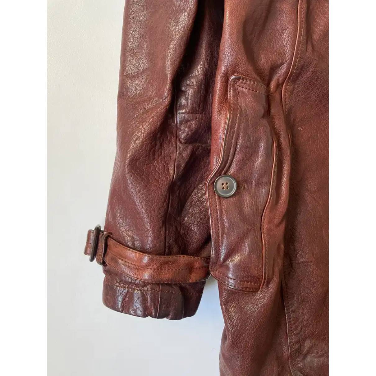 Leather coat Miu Miu