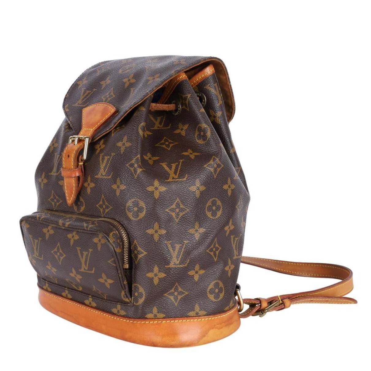 Montsouris leather backpack Louis Vuitton Brown in Leather - 31147057
