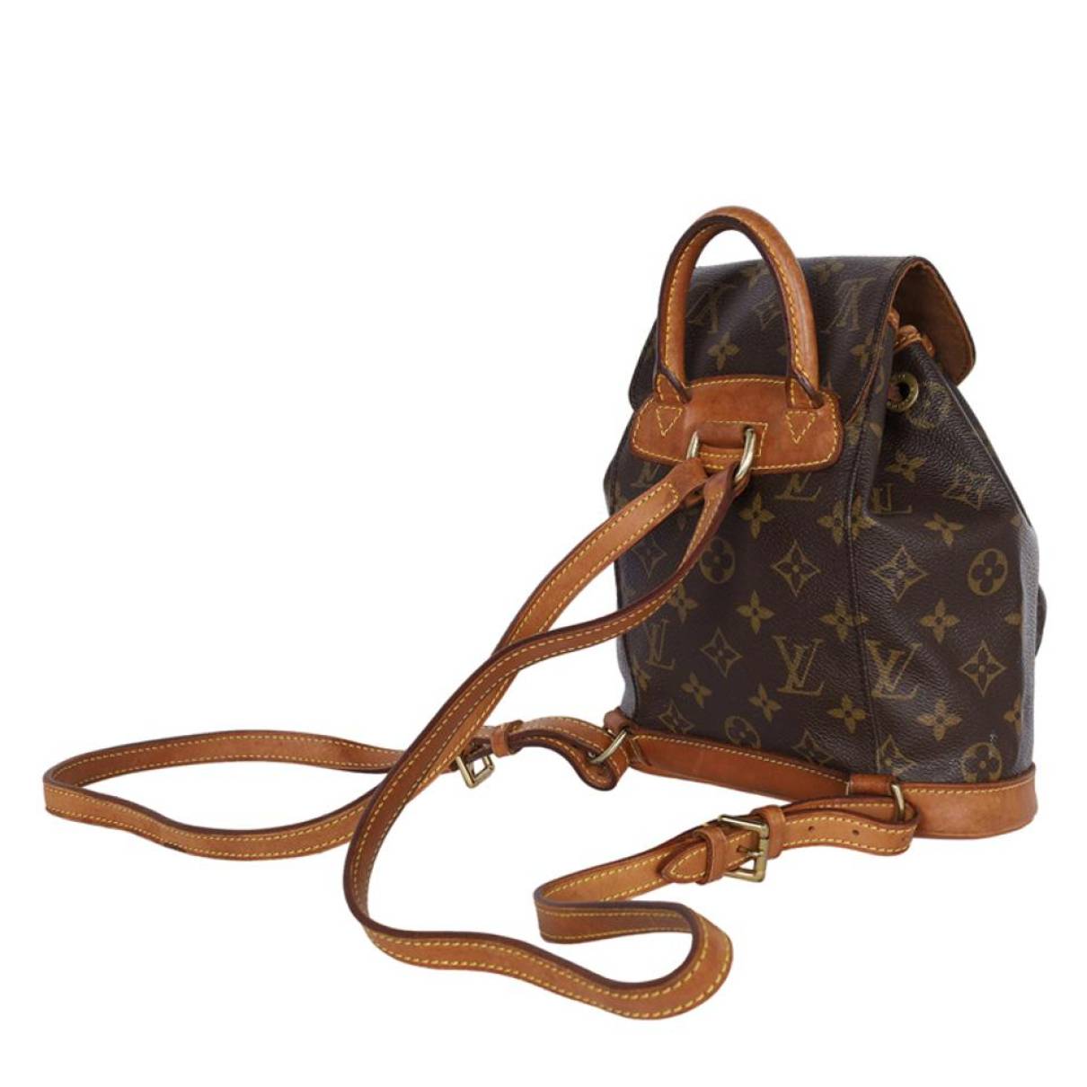 Montsouris leather backpack Louis Vuitton Brown in Leather - 31147069