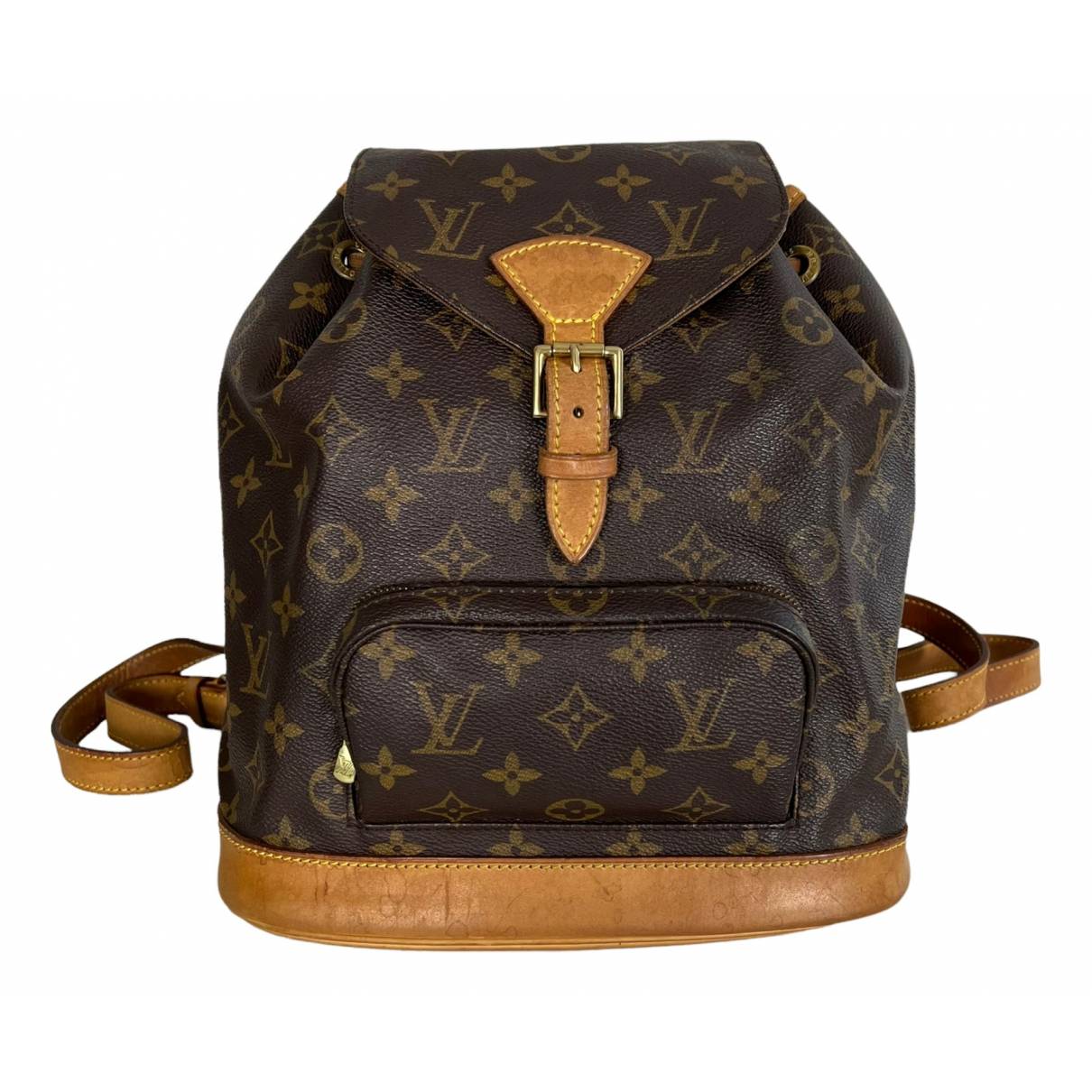 Montsouris vintage leather backpack Louis Vuitton Brown in Leather -  27133266