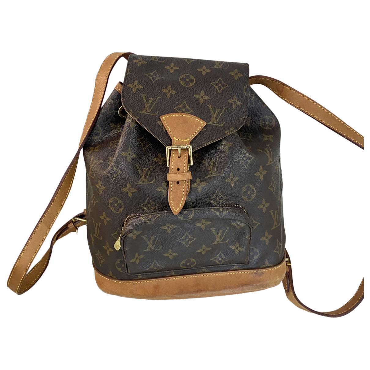 Montsouris vintage leather backpack Louis Vuitton Brown in Leather -  34090294