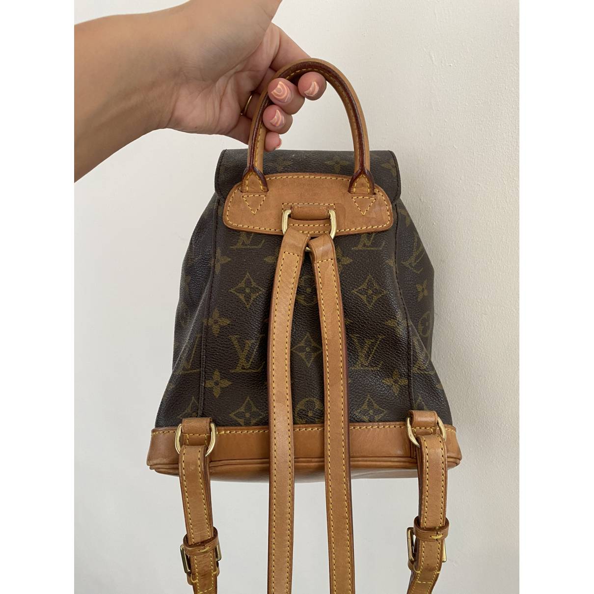 Montsouris vintage leather backpack Louis Vuitton Brown in Leather -  35368413