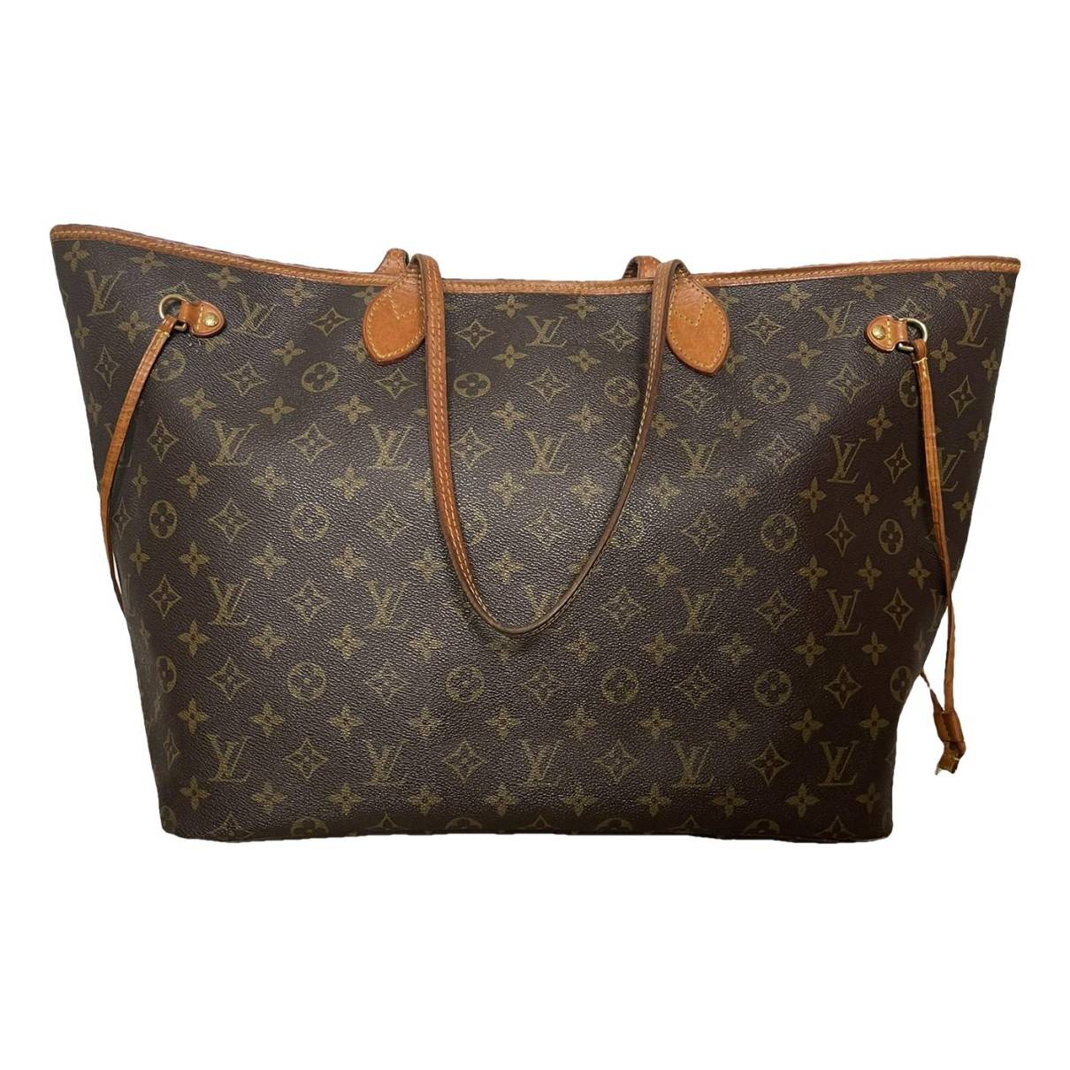Neverfull leather handbag Louis Vuitton Brown in Leather - 35859004
