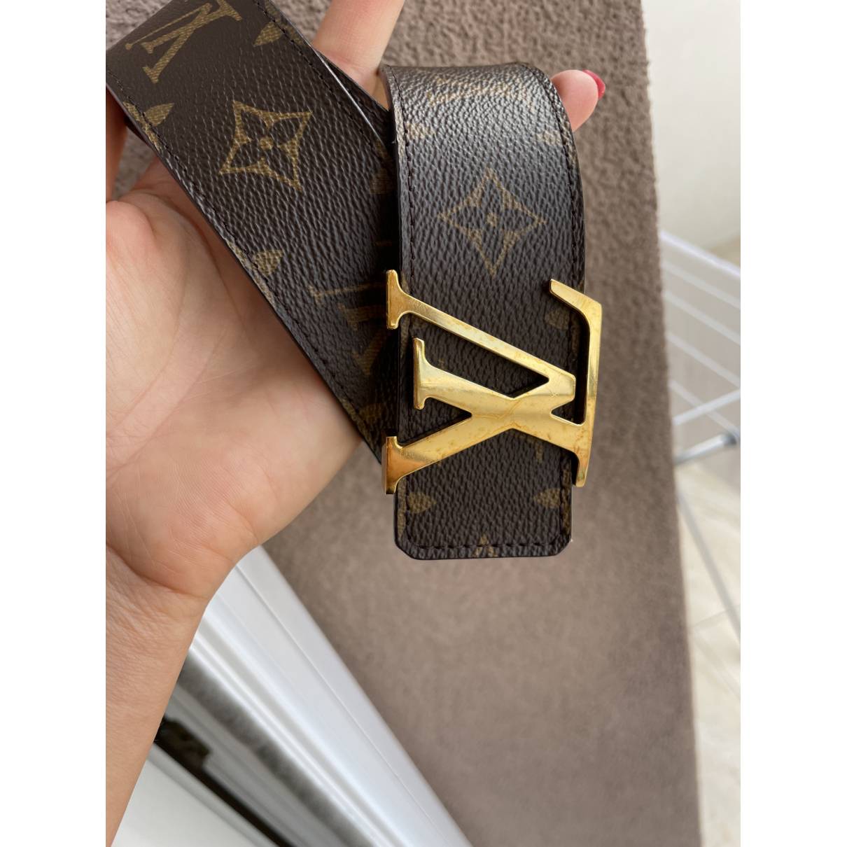 New wave leather belt Louis Vuitton Brown size 85 cm in Leather - 26280455