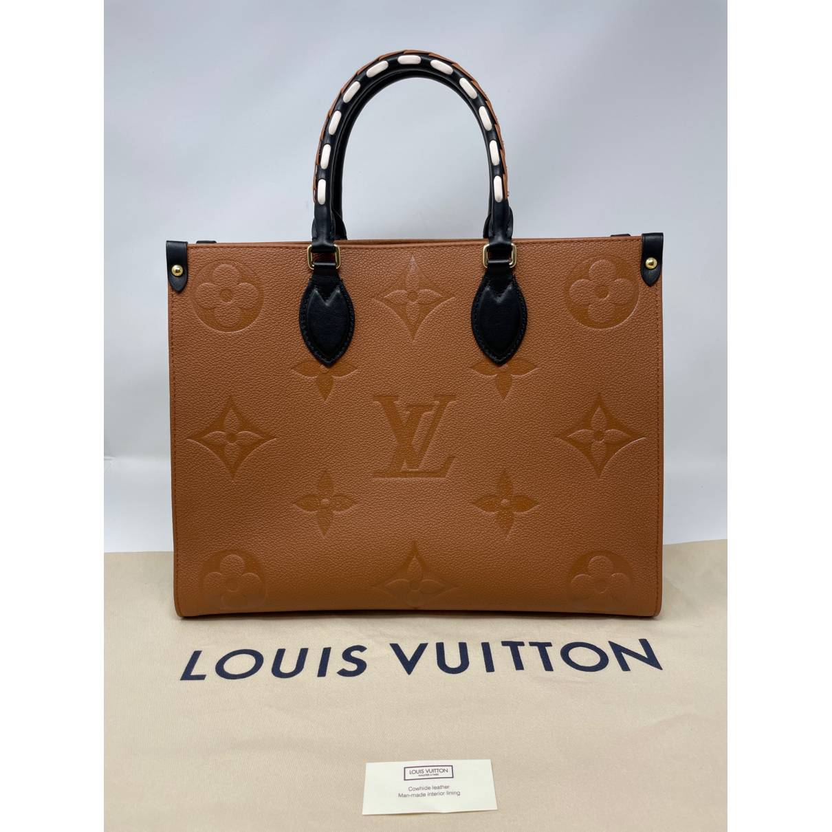 NEW Louis Vuitton OnTheGo GM Jungle Print Tote Black & Caramel On The Go