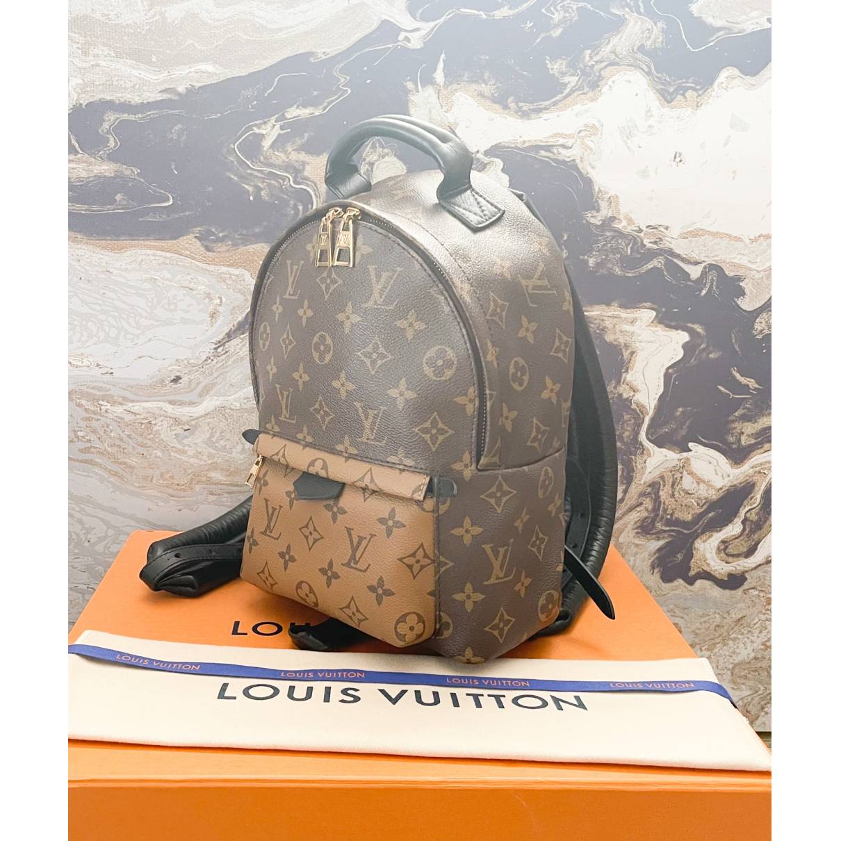 Louis Vuitton Backpack Palm Springs Monogram Reverse PM Brown - US