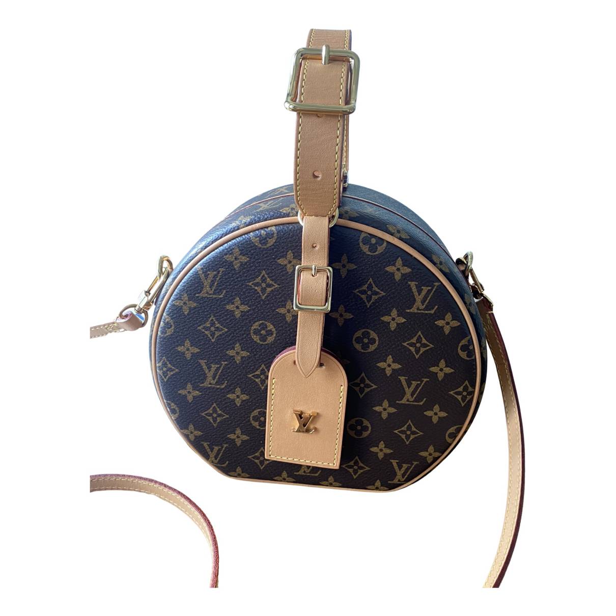 Petite boîte chapeau leather handbag Louis Vuitton Brown in