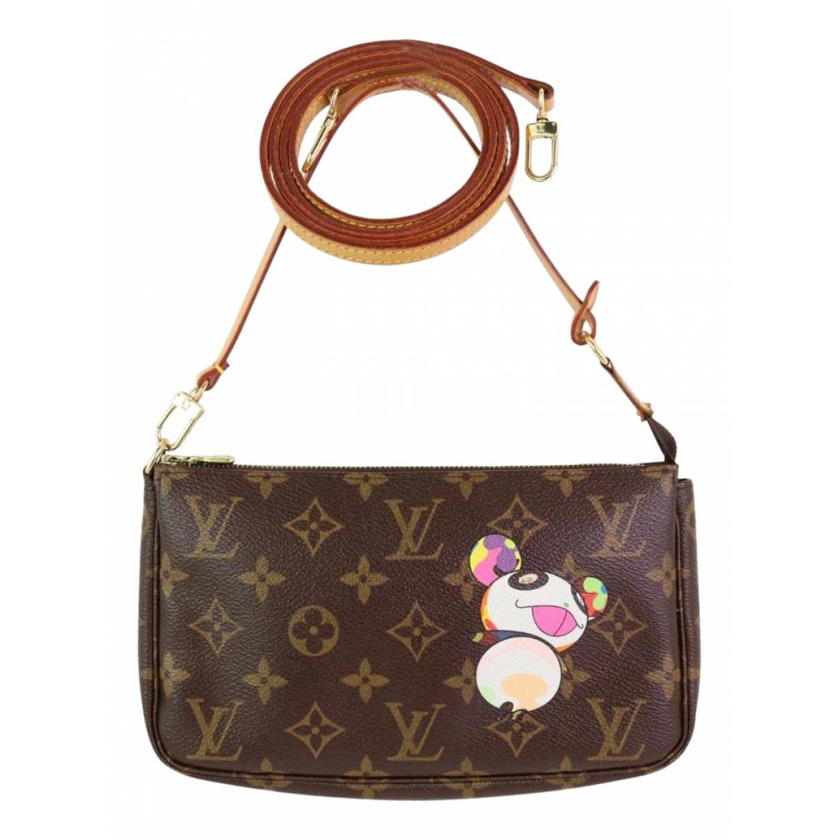 Pochette accessoire leather handbag Louis Vuitton Brown in Leather