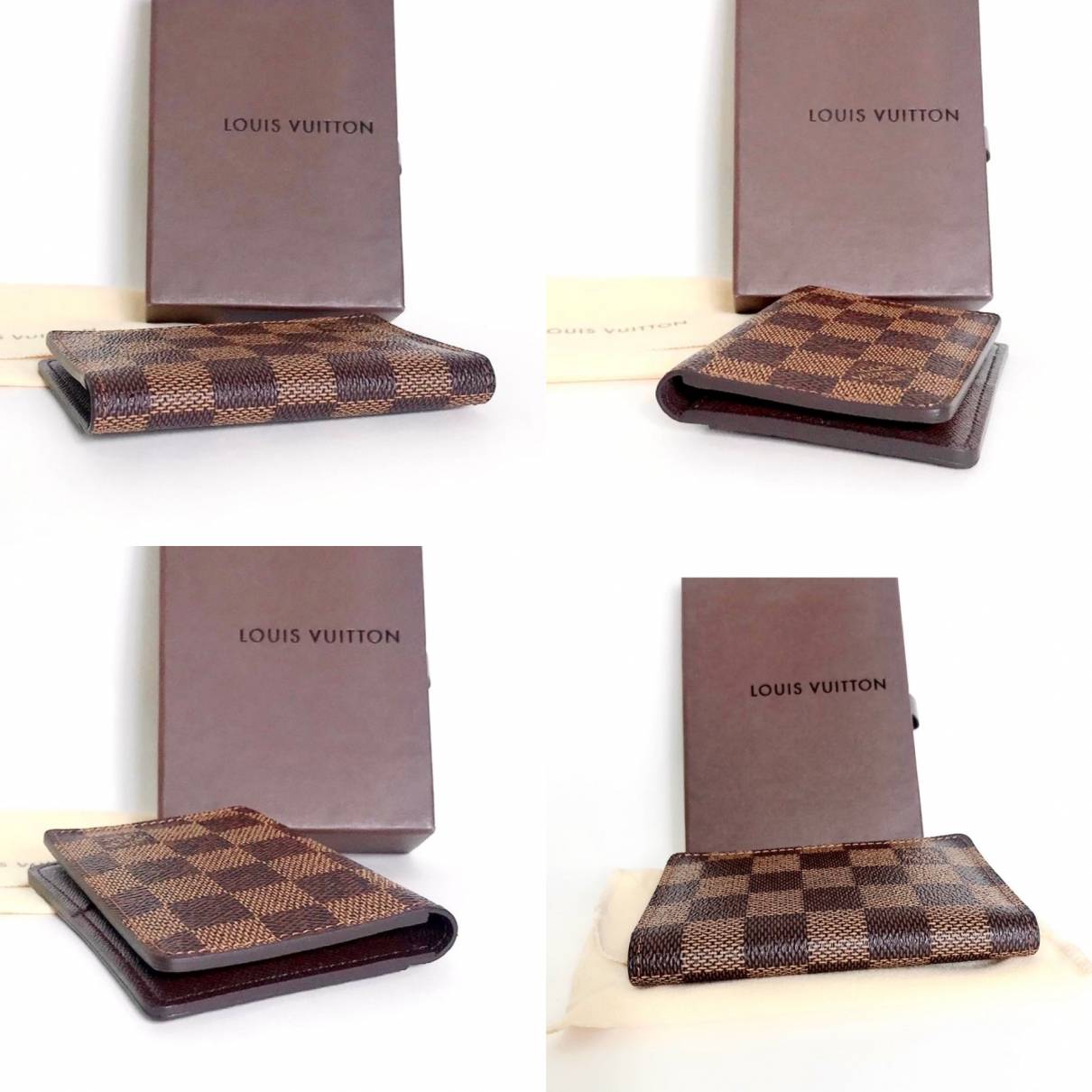 Authentic Louis Vuitton Card Wallet Brown Damier With Box And Dustbag Mens