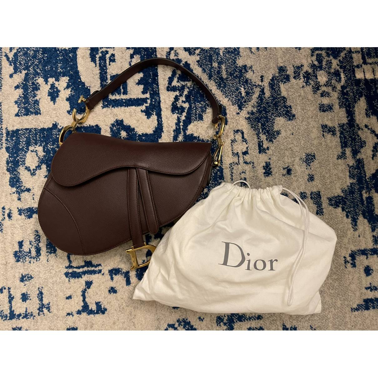 Saddle leather handbag Dior Brown in Leather - 21498365