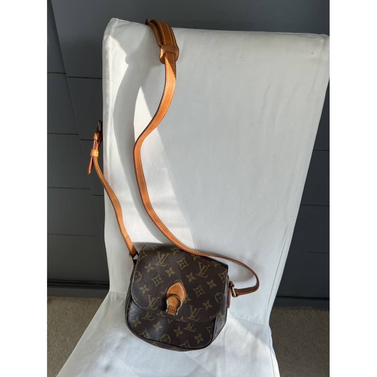 Saint cloud vintage leather crossbody bag Louis Vuitton Brown in