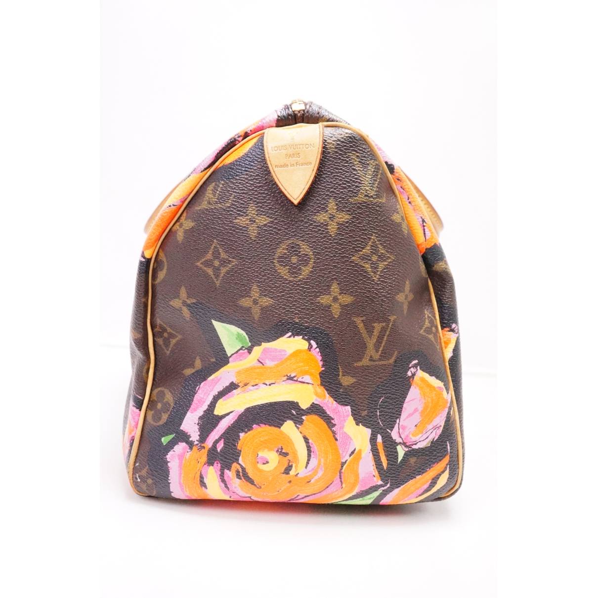 Louis Vuitton - Authenticated Speedy Handbag - Leather Brown Floral for Women, Good Condition