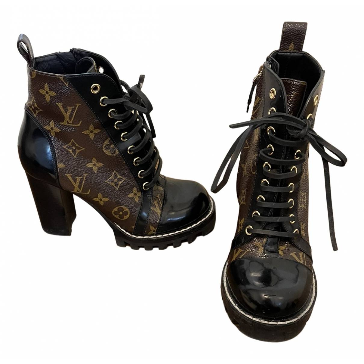 Star trail leather ankle boots Louis Vuitton Brown size 37 EU in Leather -  22129033