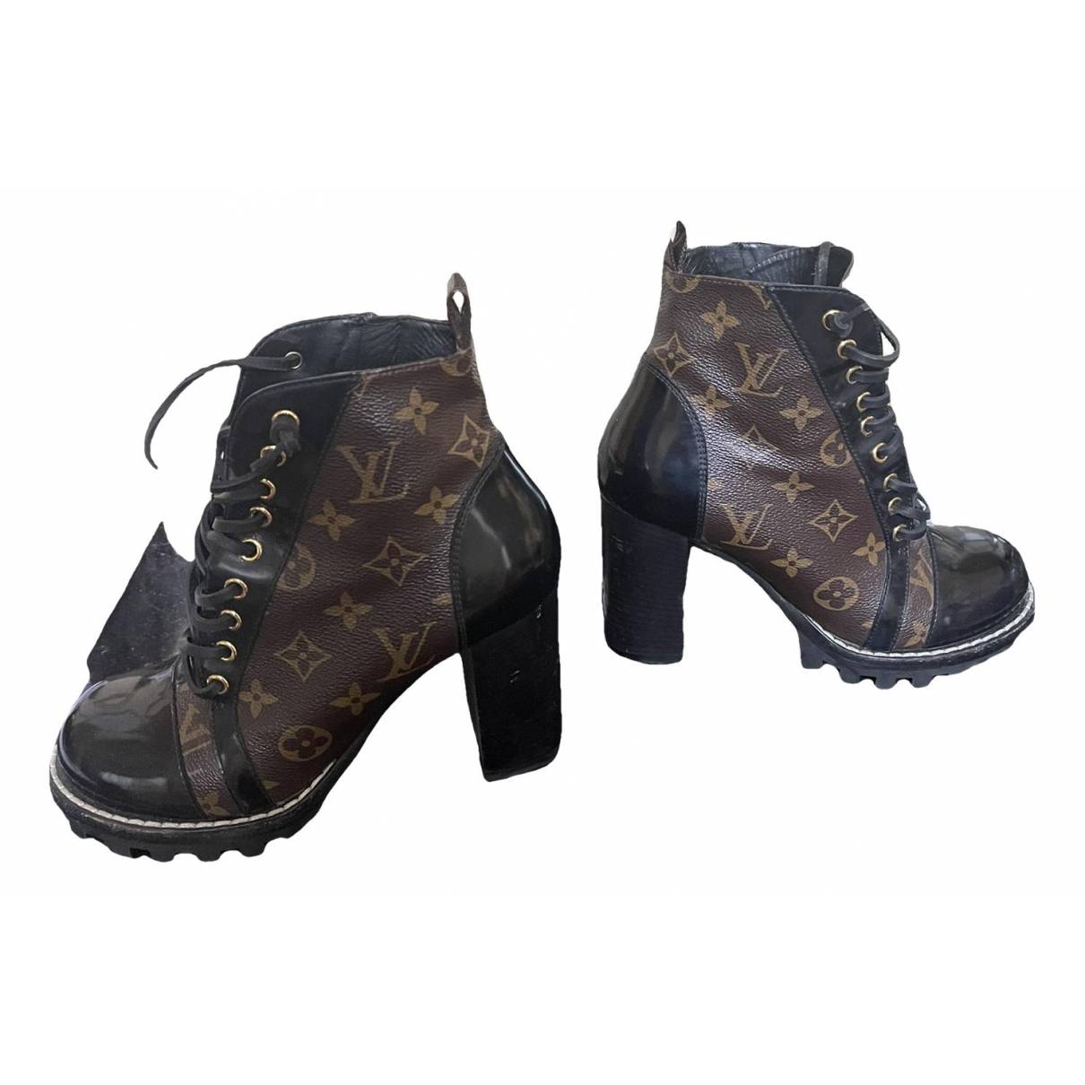 Star trail leather lace up boots Louis Vuitton Brown size 38 EU in Leather  - 37560692