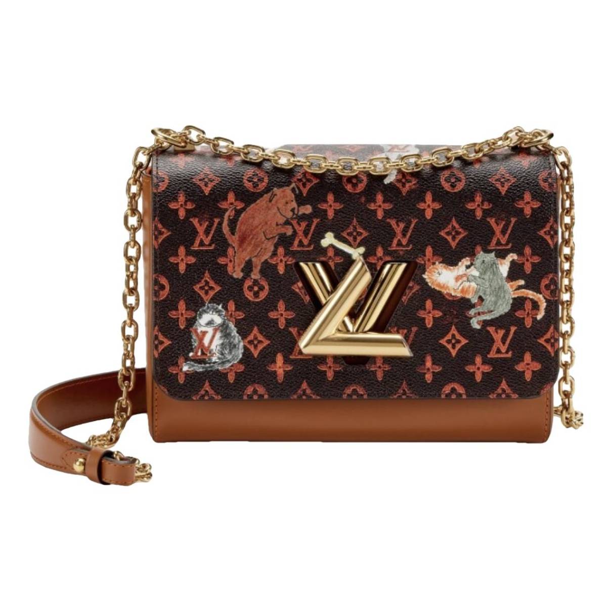 Twist leather crossbody bag Louis Vuitton Brown in Leather - 35598608