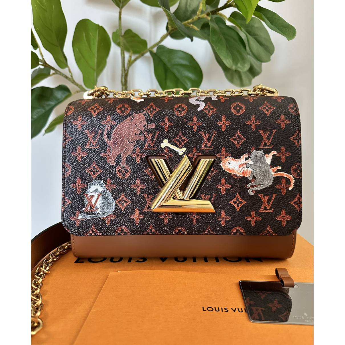 Louis Vuitton Wallet Twist Compact Monogram Catogram Brown/Orange