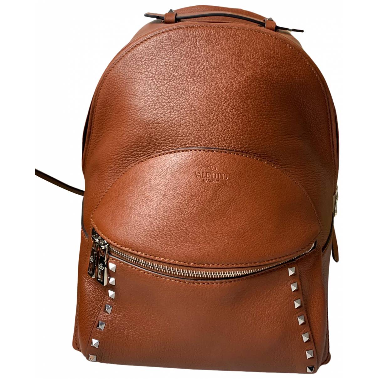 Leather backpack Valentino Garavani Brown in Leather - 25737297