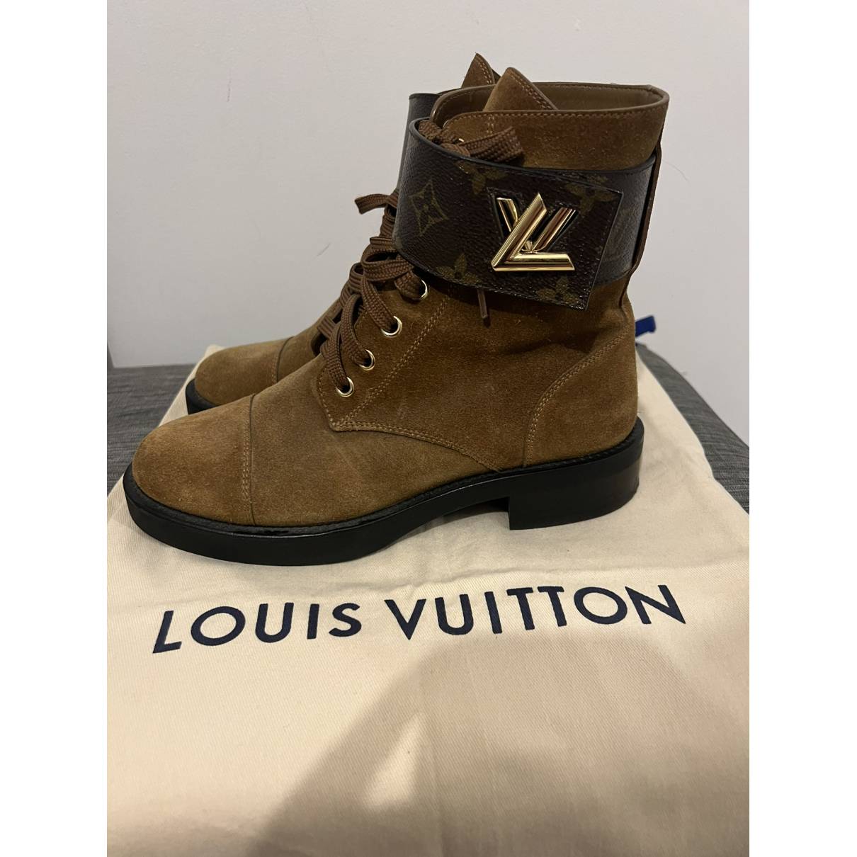 Louis Vuitton - Authenticated Wonderland Ankle Boots - Leather Brown Plain For Woman, Very Good condition