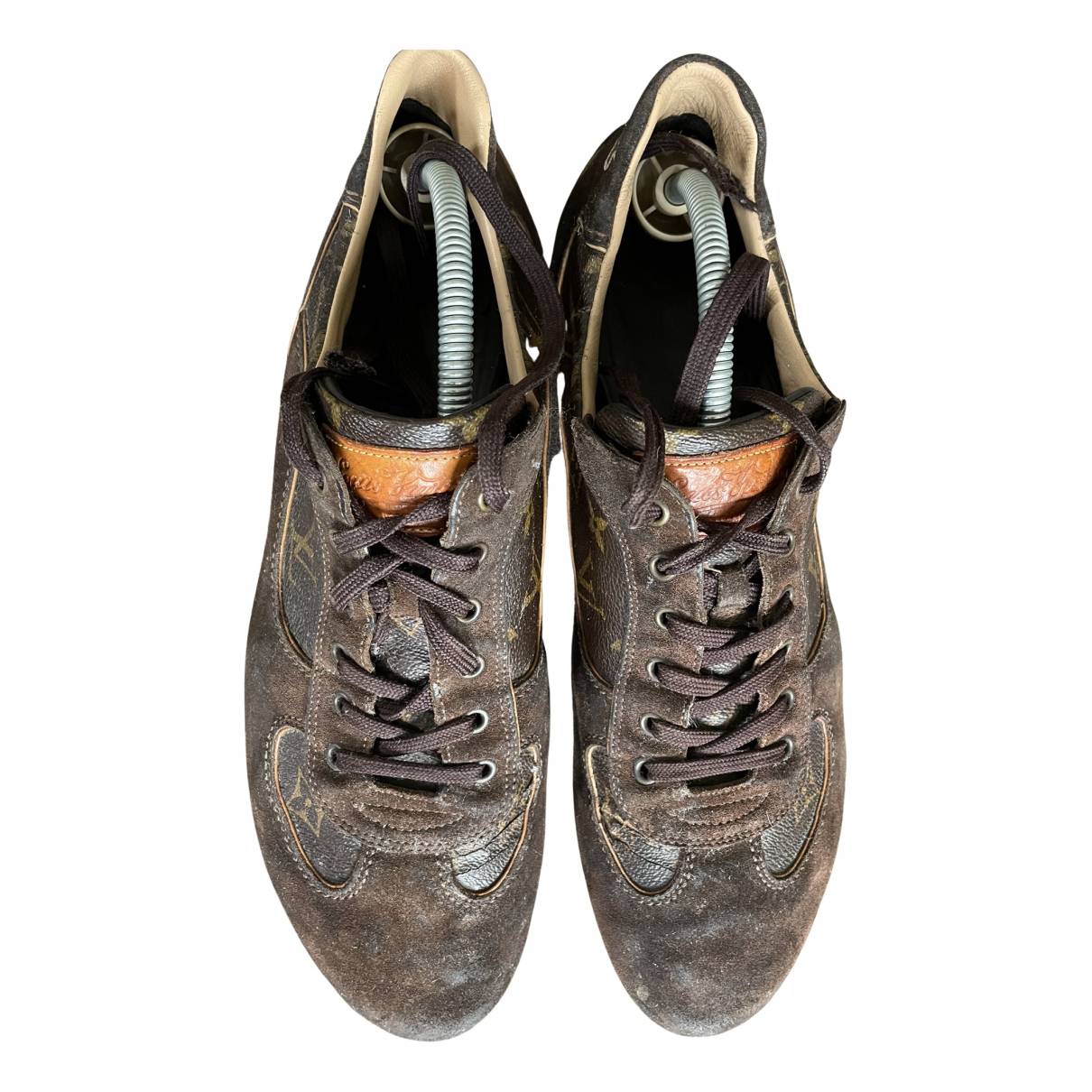 Lv trainer low trainers Louis Vuitton Brown size 10 UK in Other - 31251924