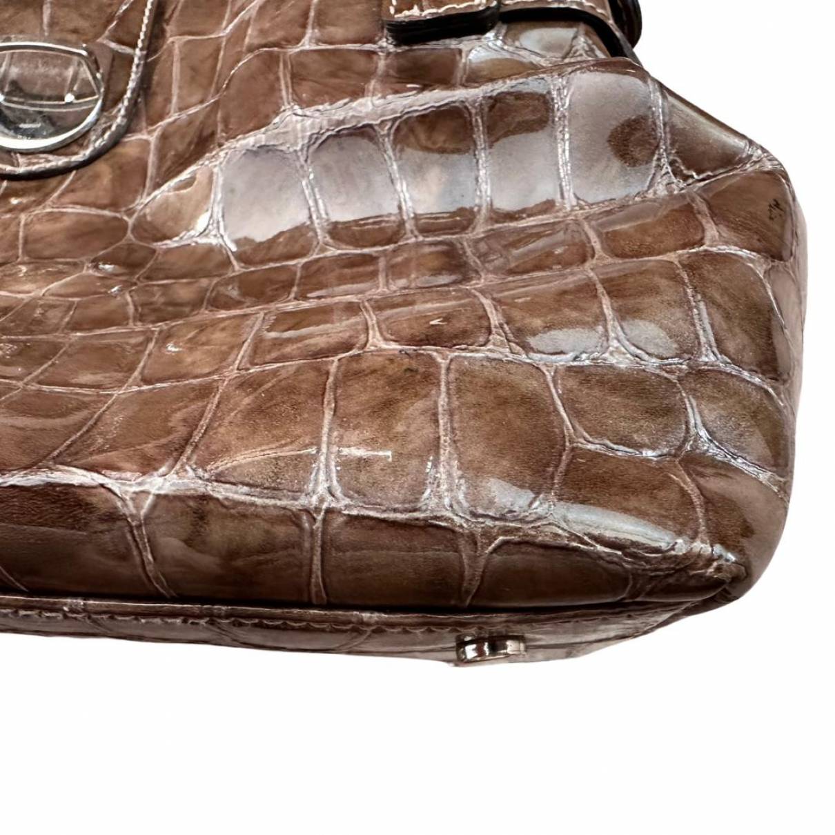 Picard, Bags, Picard Orange Leather Crocodile Tote Bag