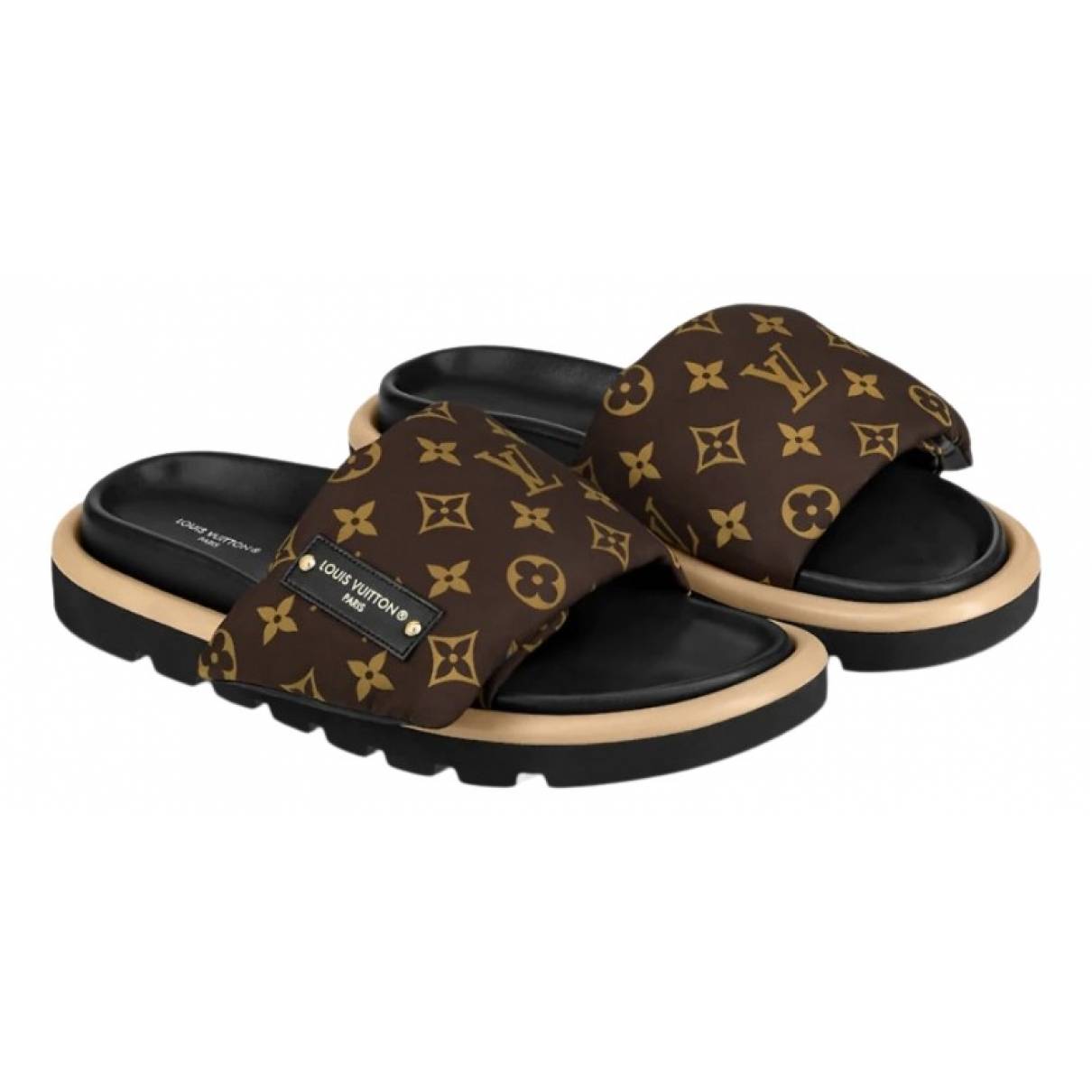 Pool pillow mules Louis Vuitton Brown size 41 EU in Polyester - 34777541
