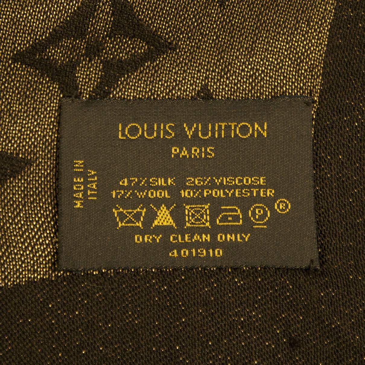Louis Vuitton monogram Shine brown with gold shawl weaved jacquard