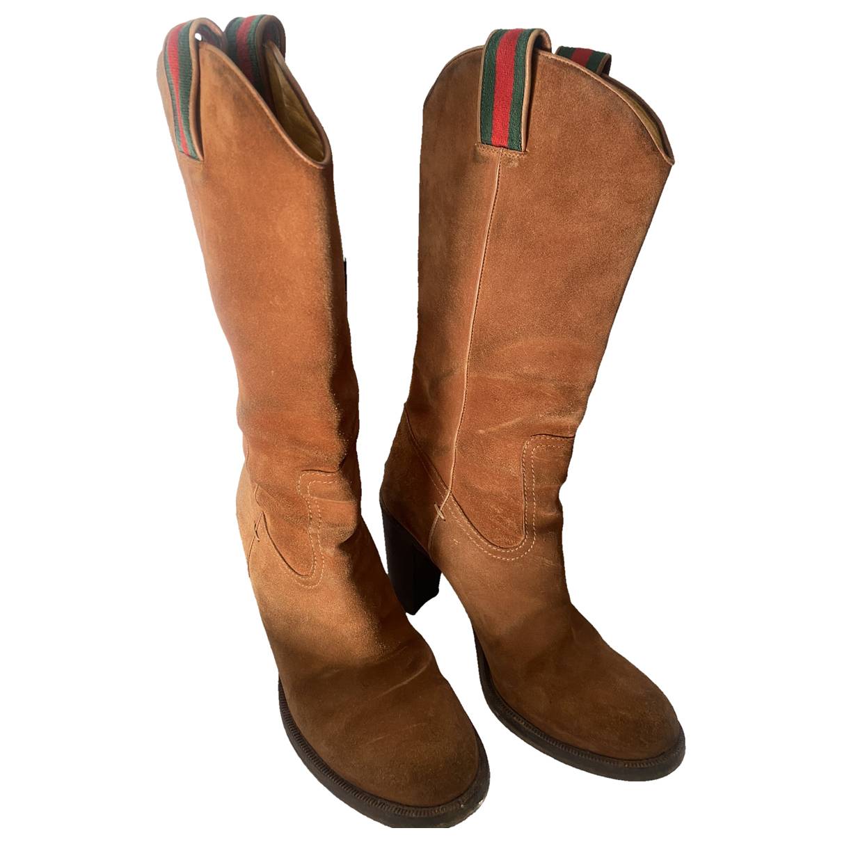 Cowboy boots Gucci Brown size 39 EU in Suede - 36420334