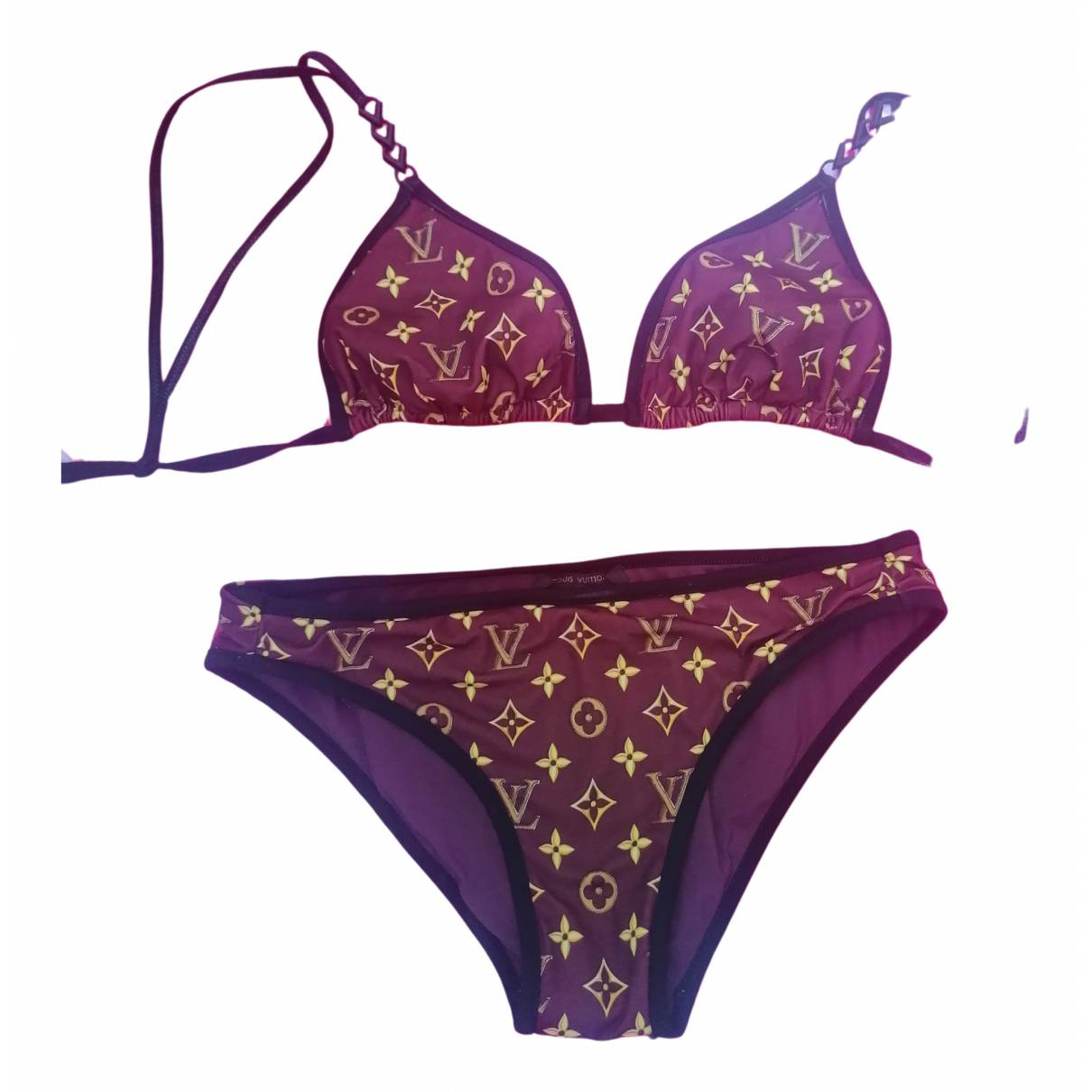 Two-piece swimsuit Louis Vuitton Brown size M International in Synthetic -  23951133