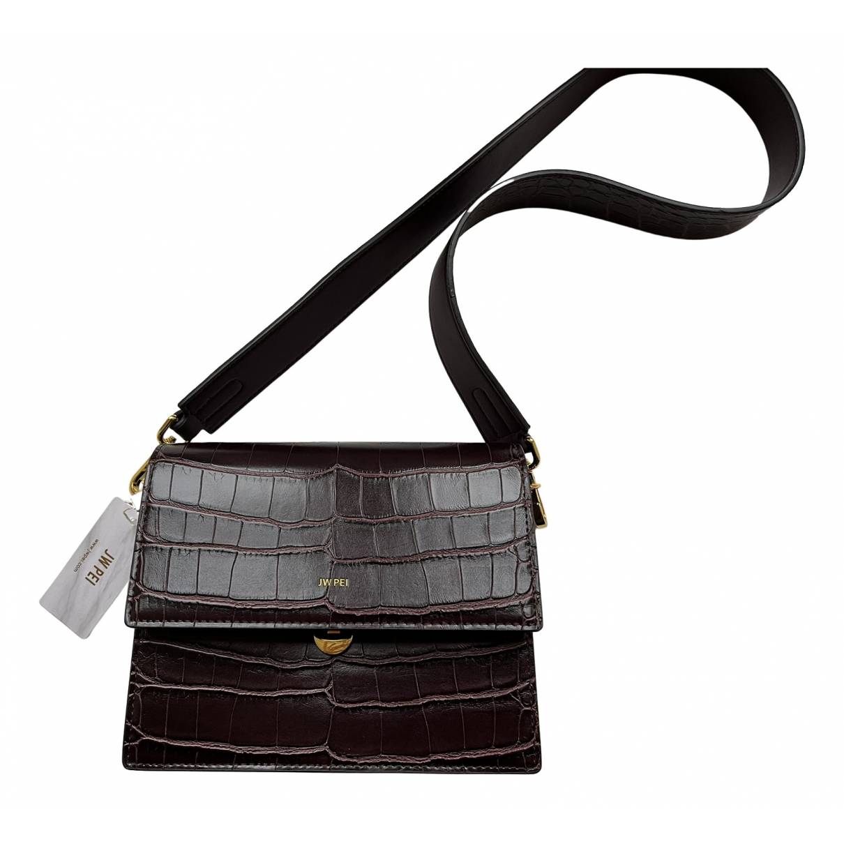JW PEI, Bags, Jwpei Black Croc Leather Crossbody Bag
