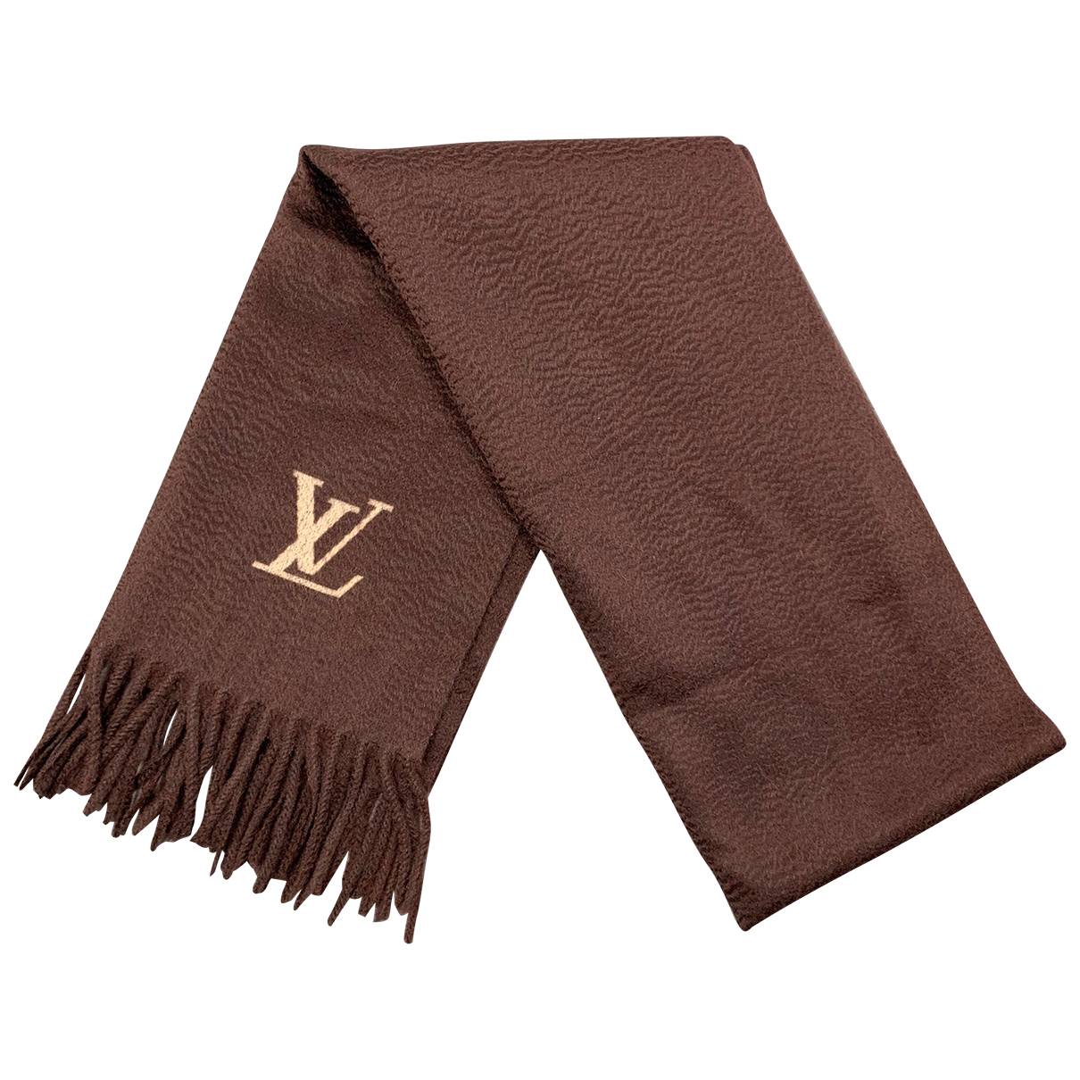 Wool scarf & pocket square Louis Vuitton Brown in Wool - 30948102