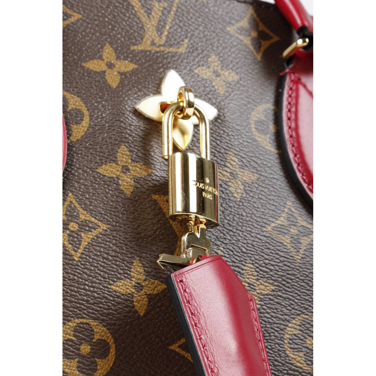Louis Vuitton - Authenticated Flower Tote Handbag - Cloth Burgundy for Women, Never Worn