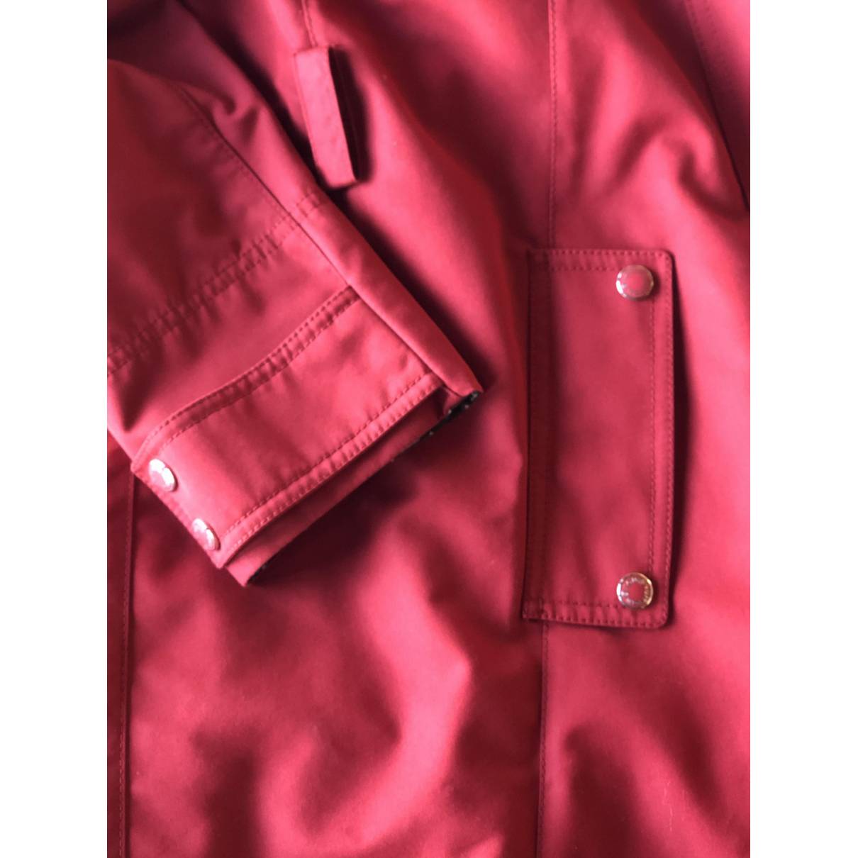 Louis Vuitton - Authenticated Trench Coat - Cotton Burgundy Plain for Women, Very Good Condition