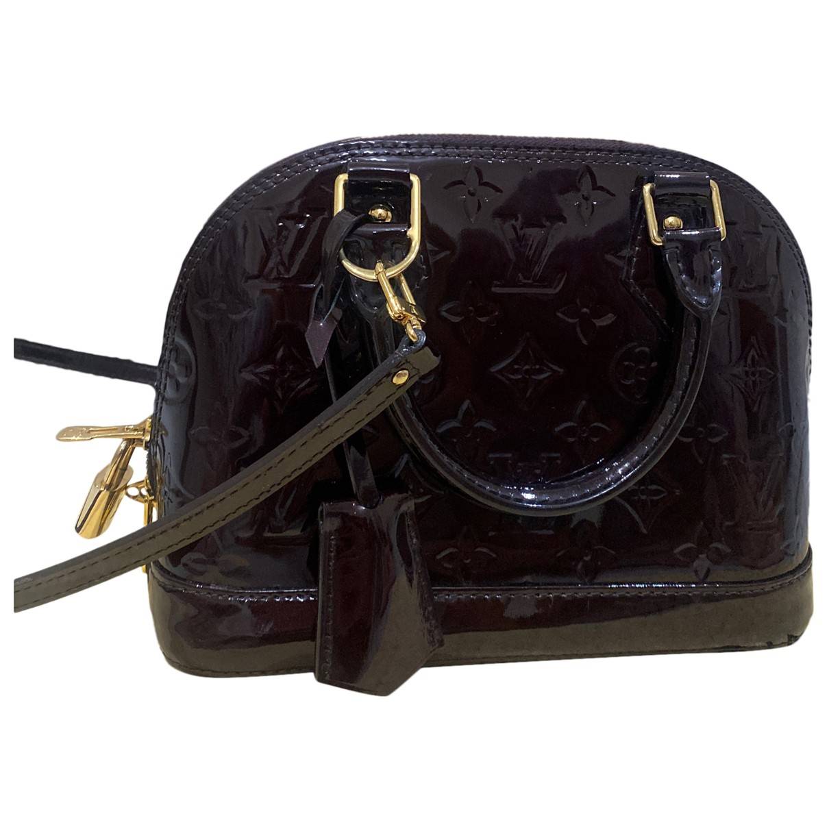 Alma bb leather handbag Louis Vuitton Burgundy in Leather - 34252893