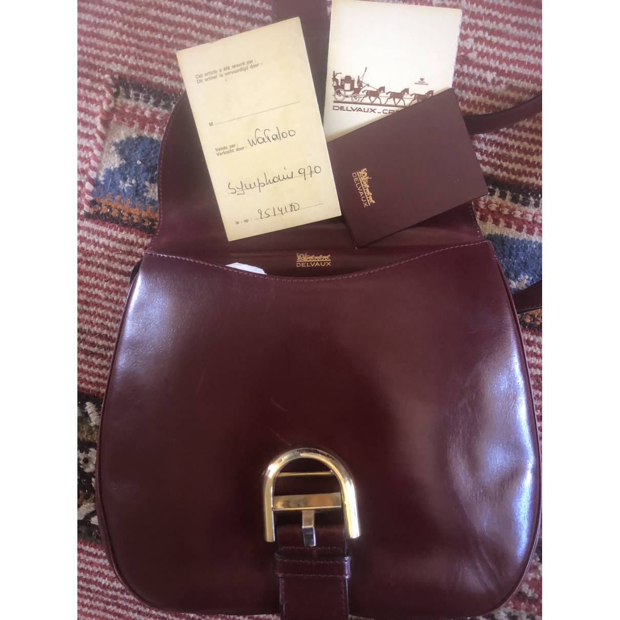 Delvaux - Authenticated Brillant Handbag - Leather Burgundy Plain for Women, Very Good Condition