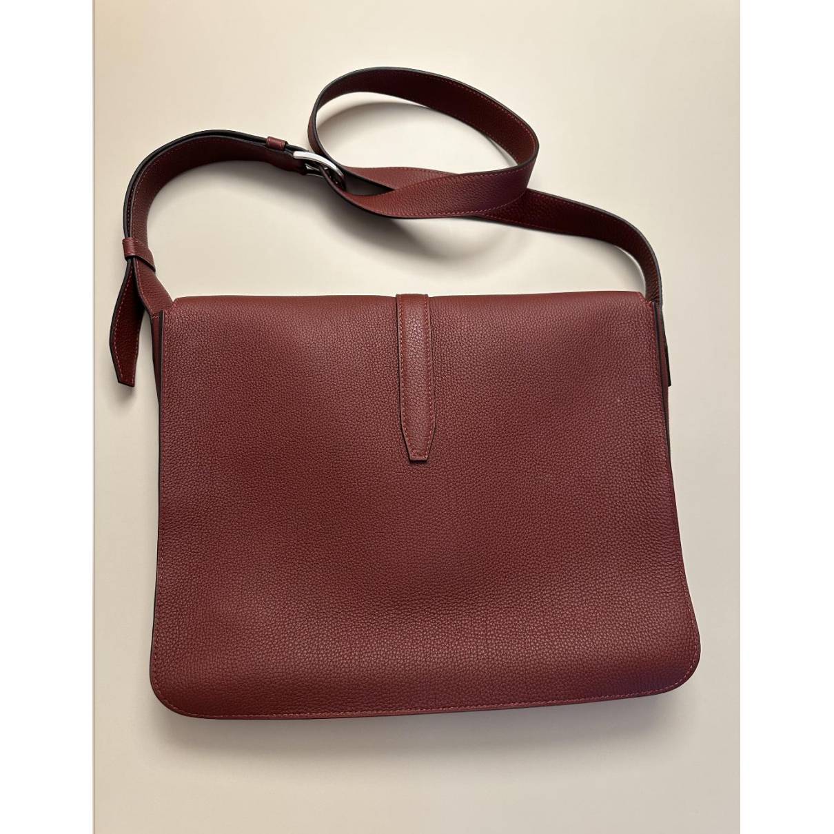 Cityslide messenger leather satchel Hermès Burgundy in Leather - 35114611