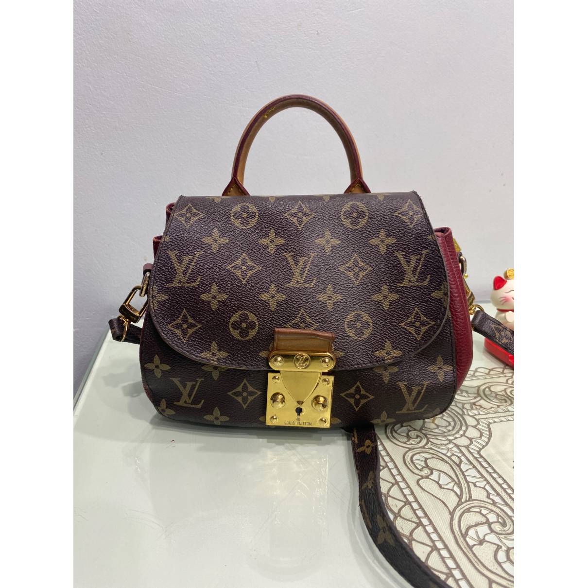 Eden leather crossbody bag Louis Vuitton Burgundy in Leather