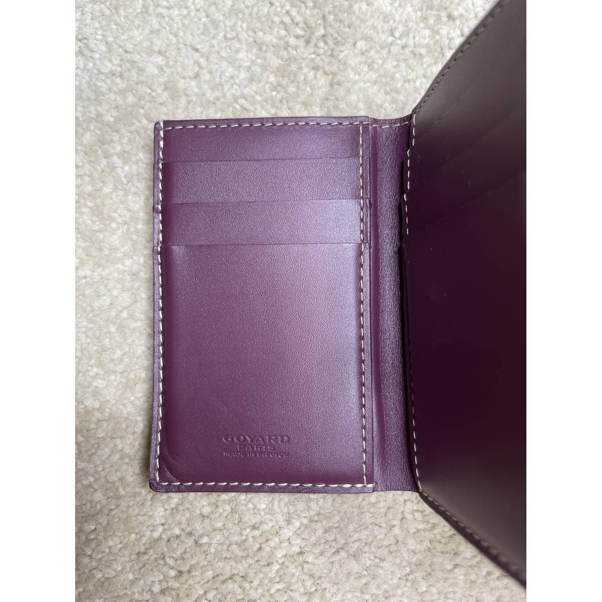 purple goyard card holder