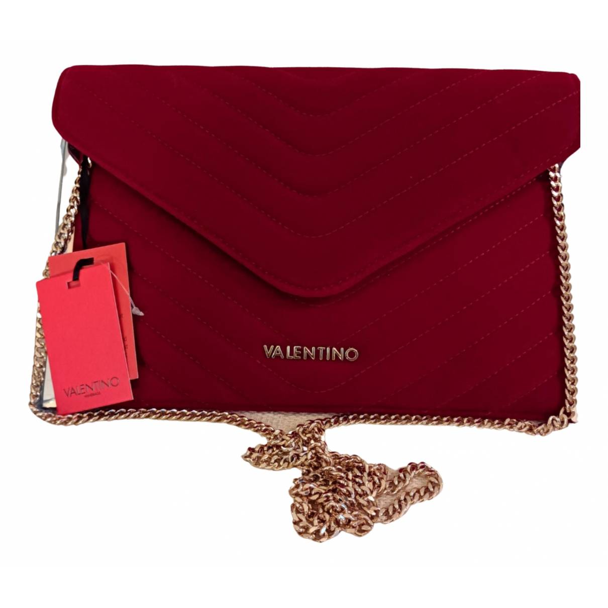 Velvet handbag Valentino by mario valentino Burgundy in Velvet - 25188686