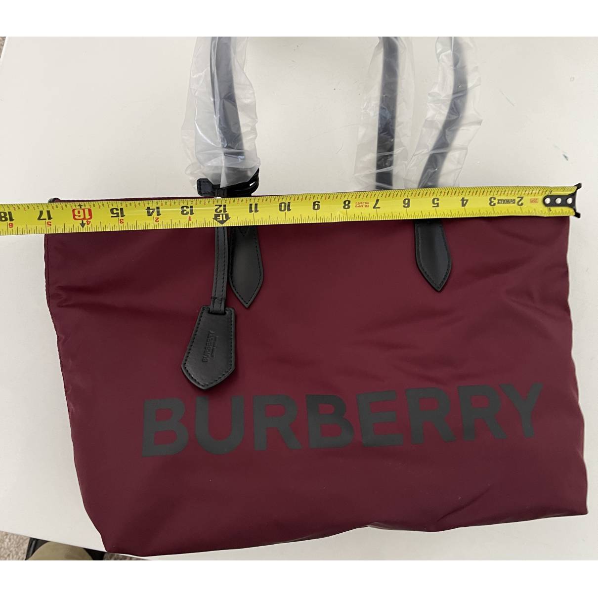 BURBERRY Red Wool Tote Shoulder Bag