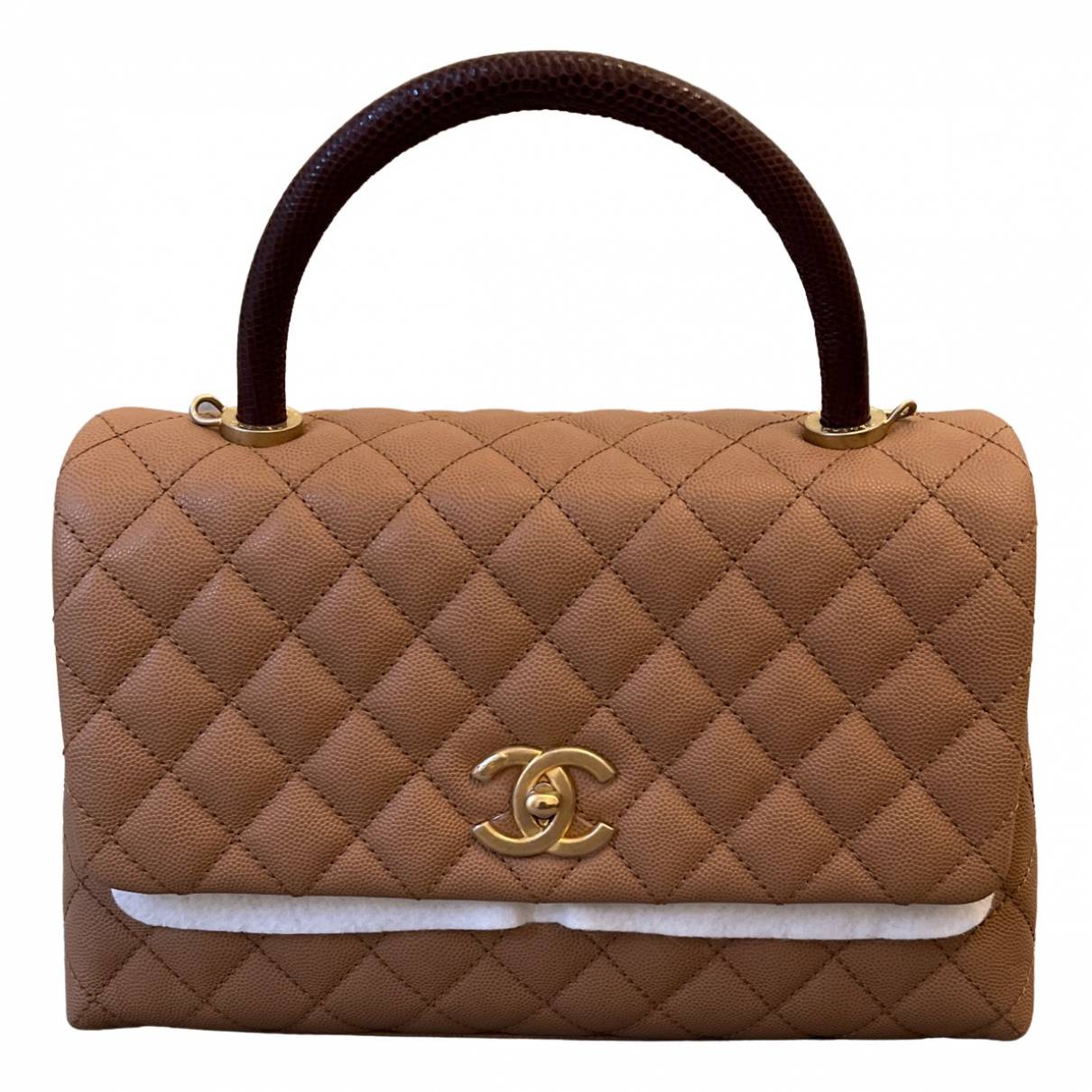 Coco handle leather handbag Chanel Camel in Leather - 19734842