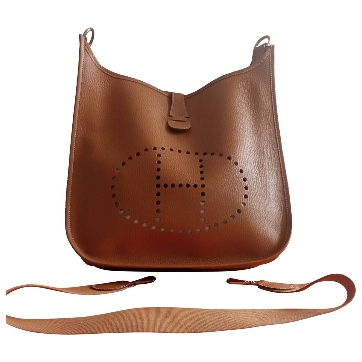 Evelyne leather crossbody bag Hermès Camel in Leather - 35198735