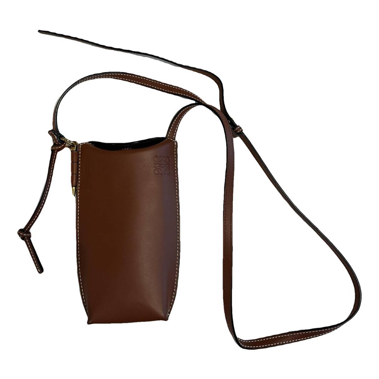 Gate pocket leather crossbody bag Loewe Camel in Leather - 34195744