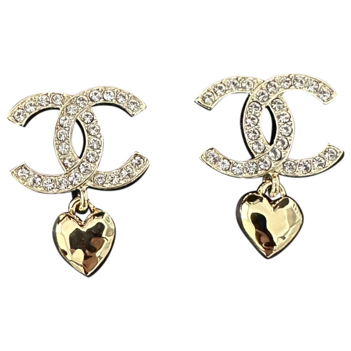 Cc crystal earrings Chanel Gold in Crystal - 35551569