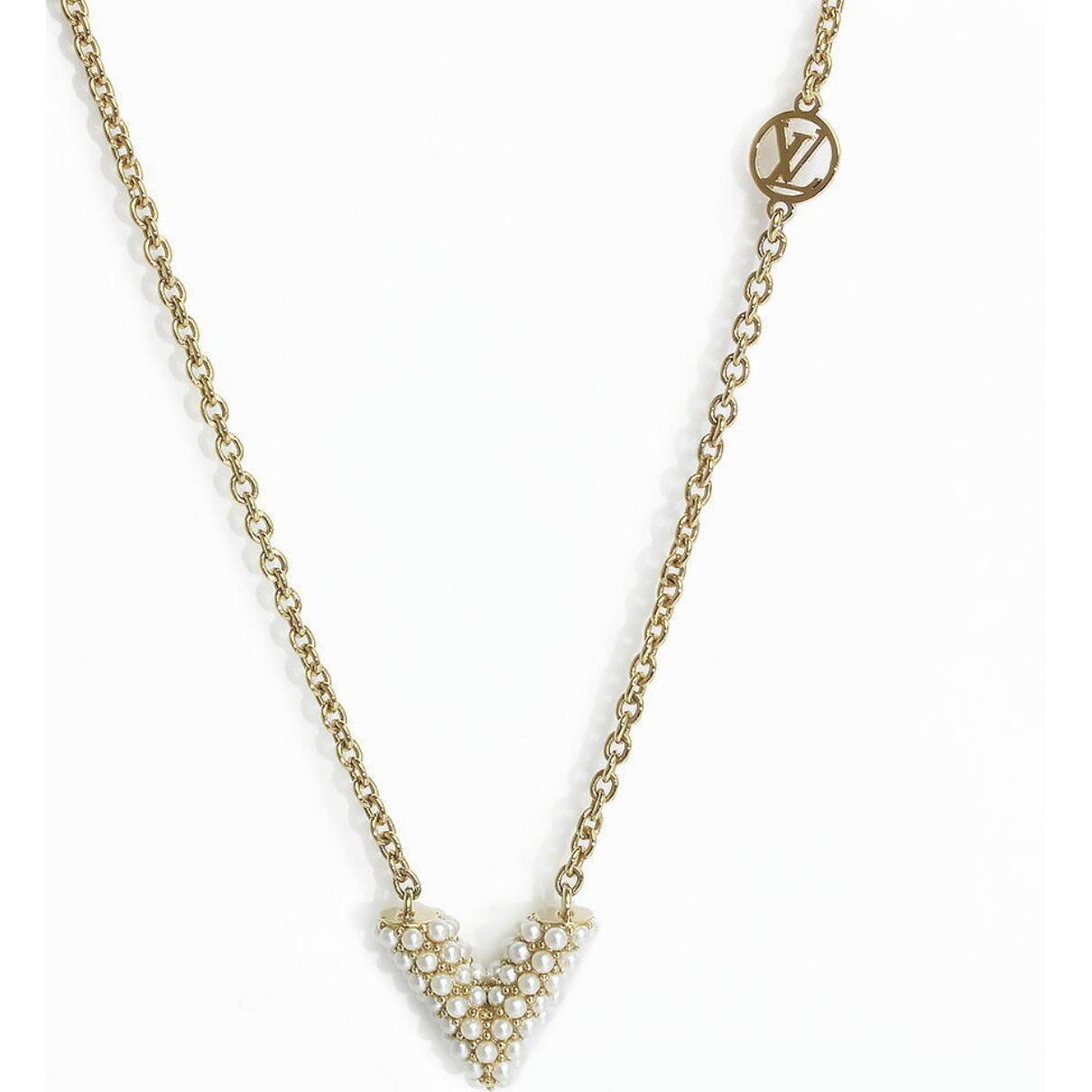 Louis Vuitton Essential V Necklace M61083 Golden Metal ref.852969