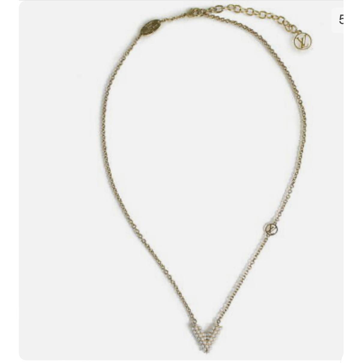 Louis Vuitton Vintage - Lacquer Essential V Necklace - Silver - LV