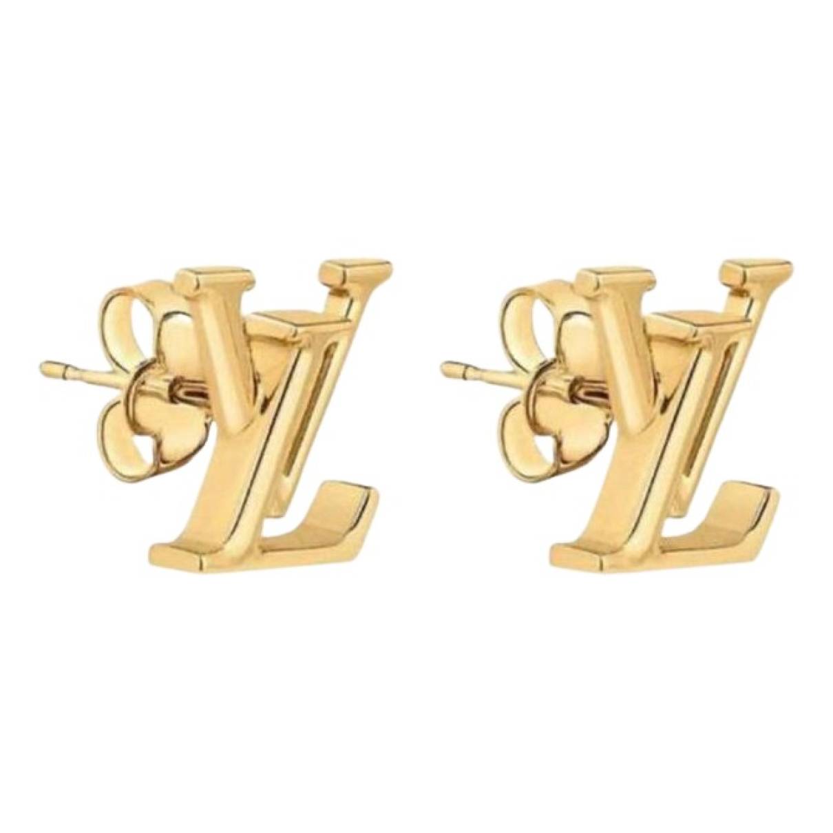 lv logo stud earrings