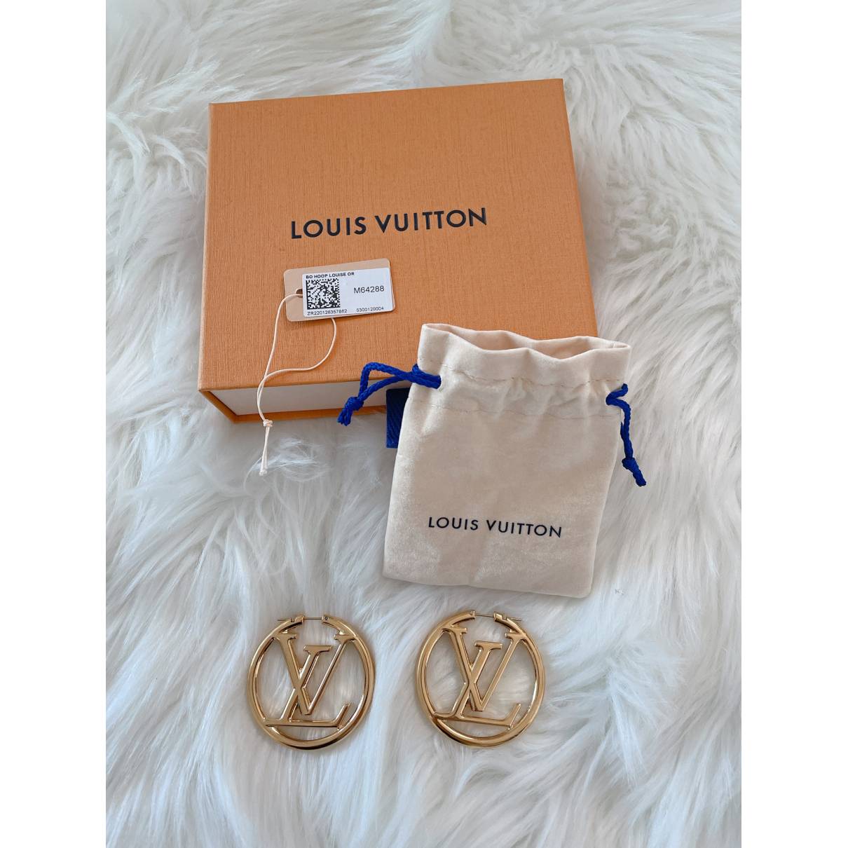 Lv iconic earrings Louis Vuitton Blue in Metal - 32643842