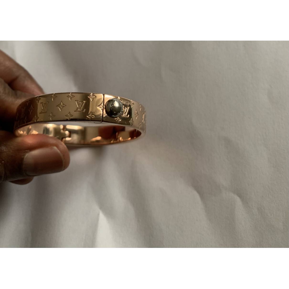 Louis Vuitton Silvertone Metal Nanogram Chain Bracelet - Yoogi's