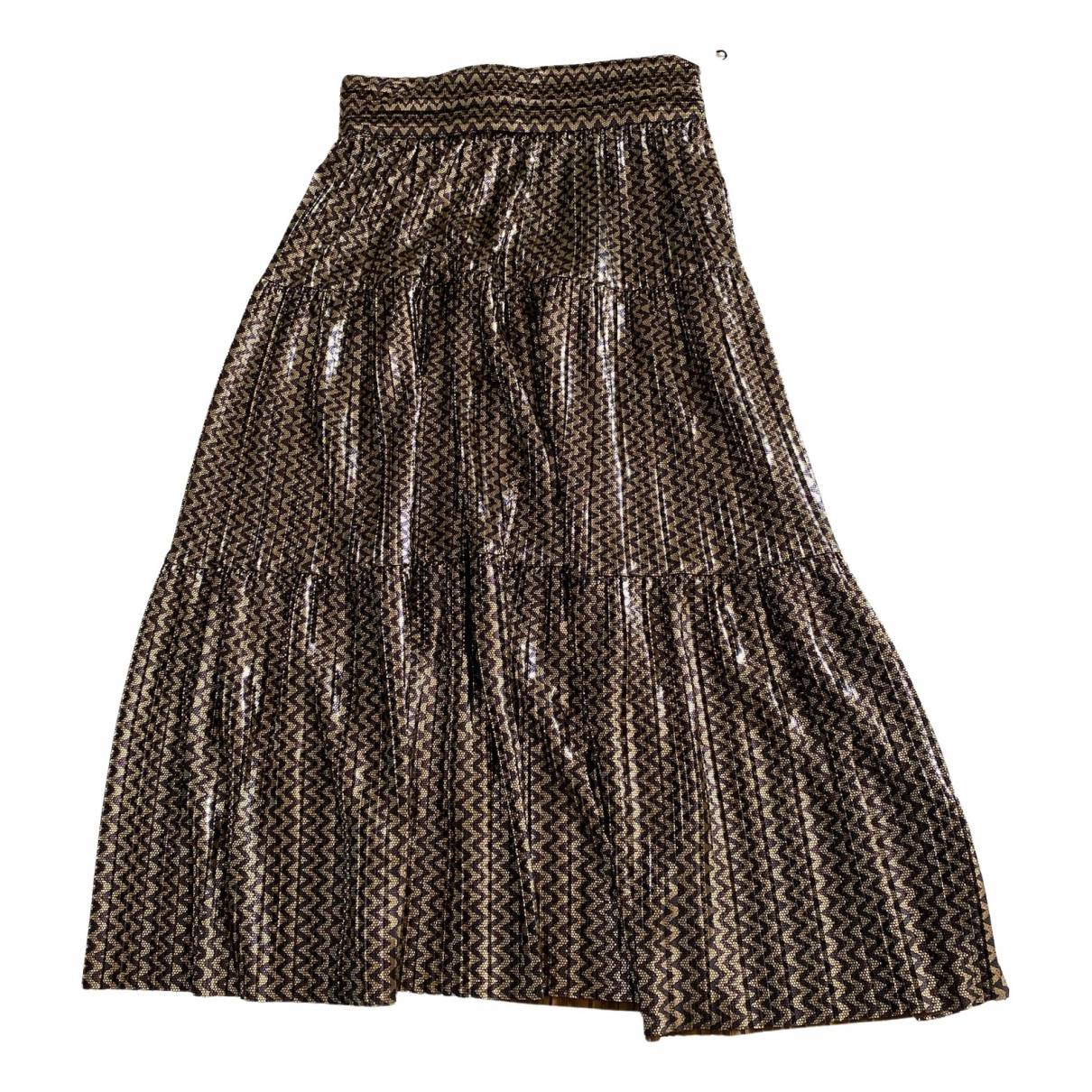 ba&sh Skirt - Metallic Gold Maxi Skirt - Size 3 - NWT