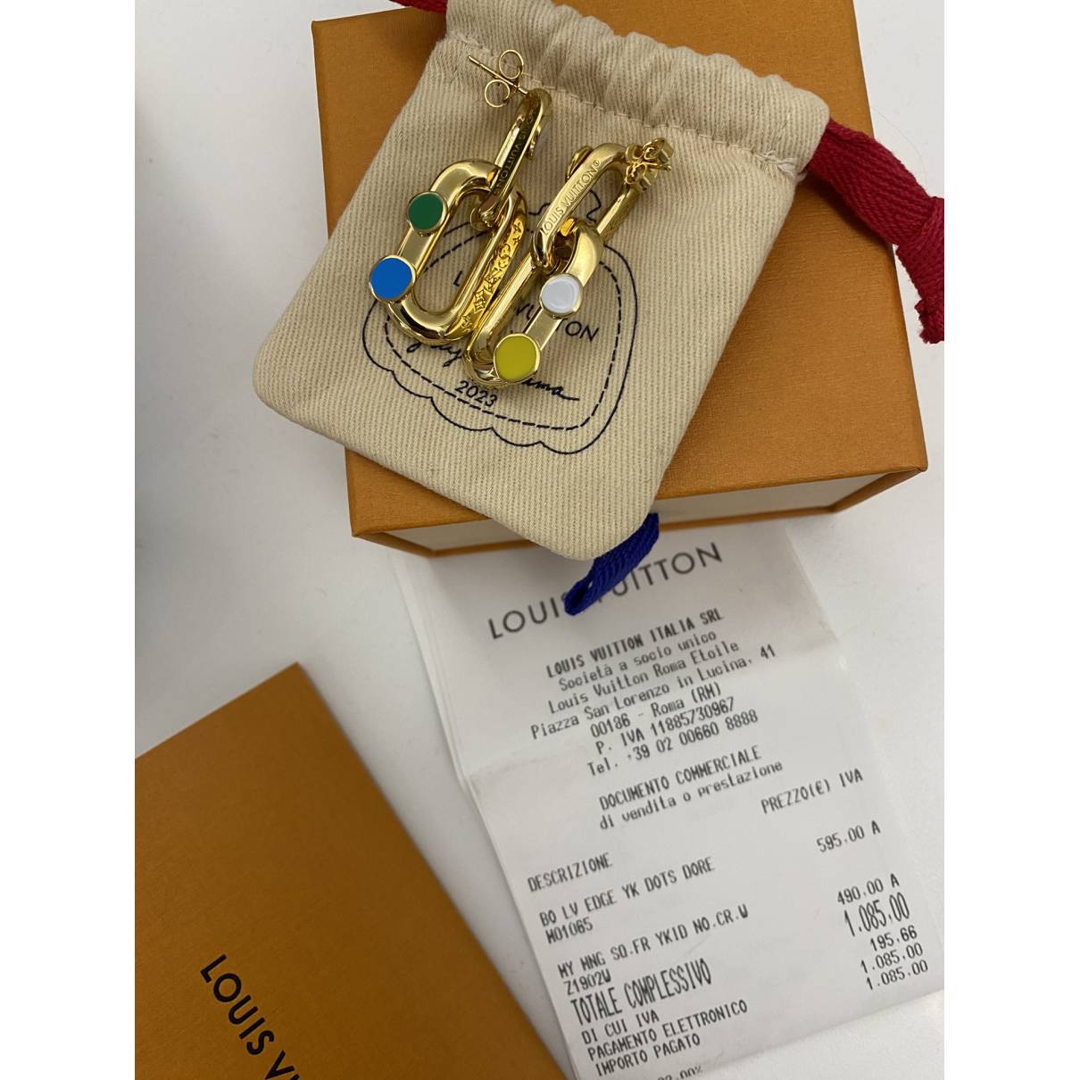 Yellow gold earrings Louis Vuitton x Yayoi Kusama Gold in Yellow